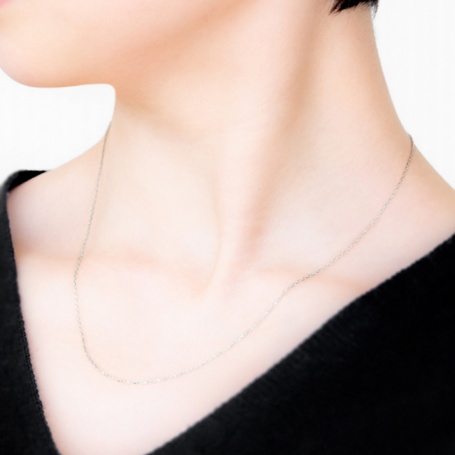 45cmアズキチェーン】 ネックレス K10ホワイトゴールド アクセサリー