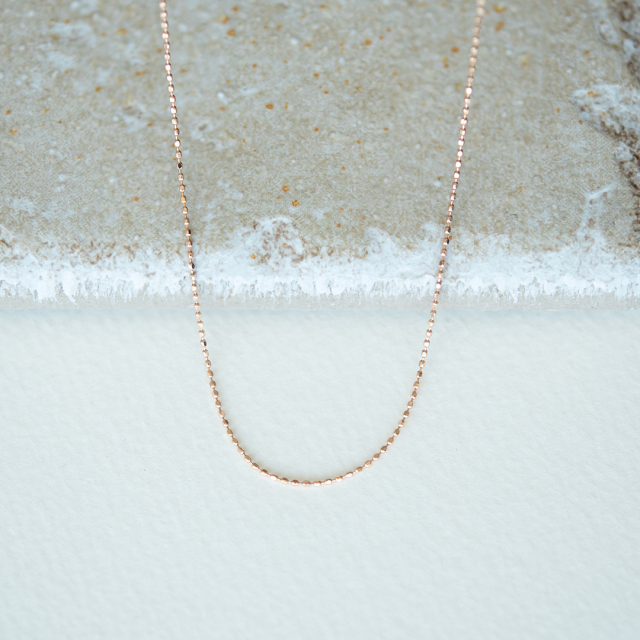 【40cmカットボールチェーン】ネックレス K10ピンクゴールド[8331400102]