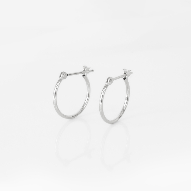 【1mmパイプ直径13mm】スナップピアス プラチナ