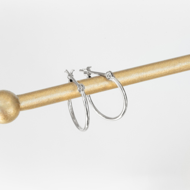 1mmパイプ直径13mm】スナップピアス プラチナ アクセサリーPePe