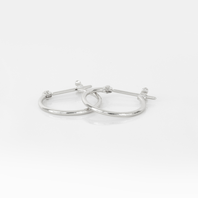 1mmパイプ直径13mm】スナップピアス プラチナ アクセサリーPePe