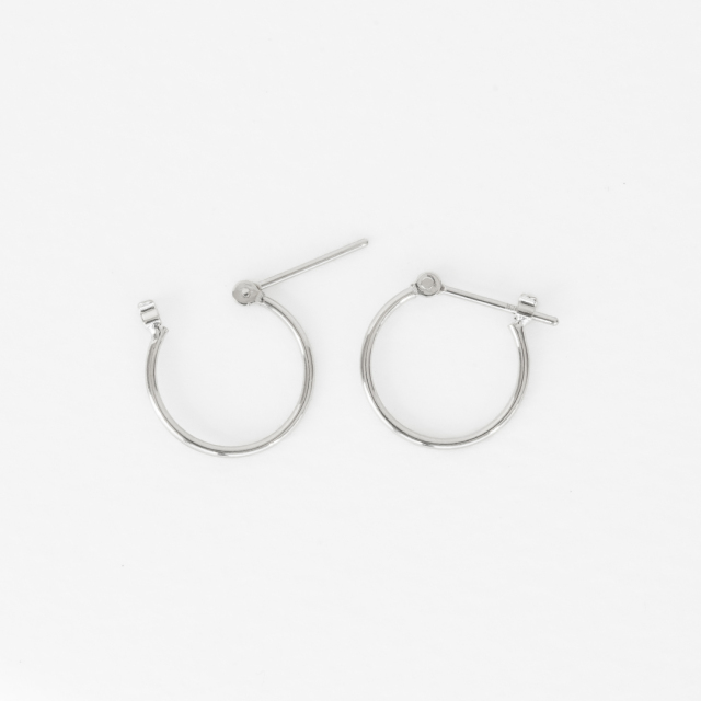 1mmパイプ直径13mm】スナップピアス プラチナ アクセサリーPePe