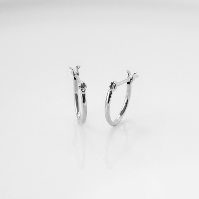 1mmパイプ直径10mm】スナップピアス プラチナ アクセサリーPePe