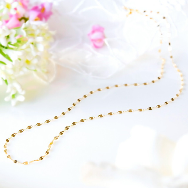 チェーン K10イエローゴールド 40cm (フラワークロスチェーン