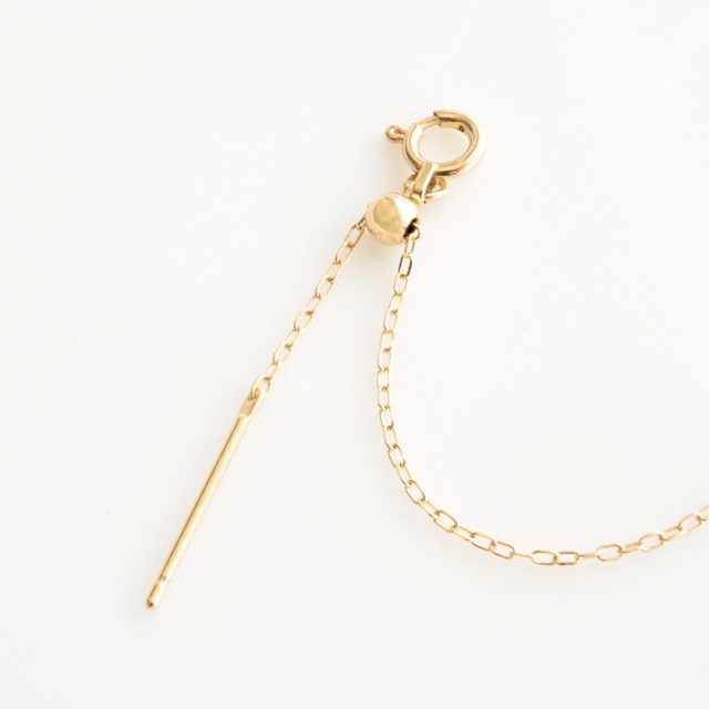 最長45cm 1.0mm スライドピン式アズキチェーン K18イエローゴールド  