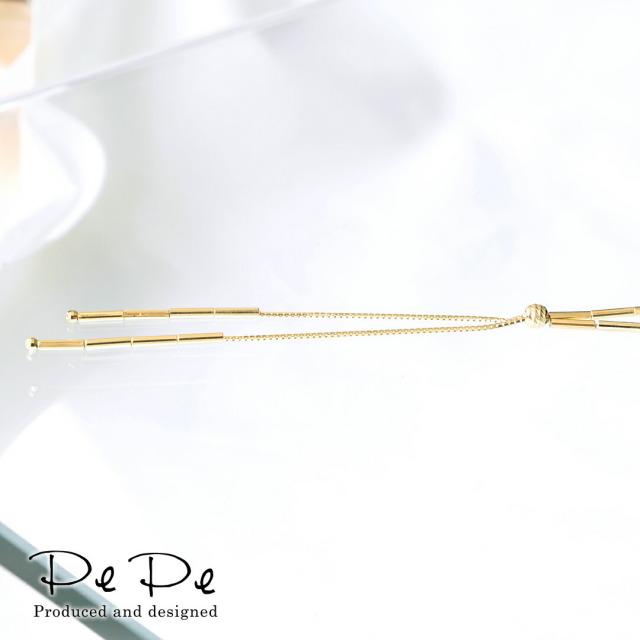 K18イエローゴールド 地金 Y字ロングネックレス[9233300101  