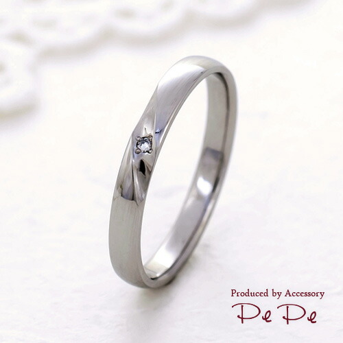 プラチナ900 ダイヤモンド0.006ct マリッジリング (レディース)(Serieux/ミント)[9295140205]