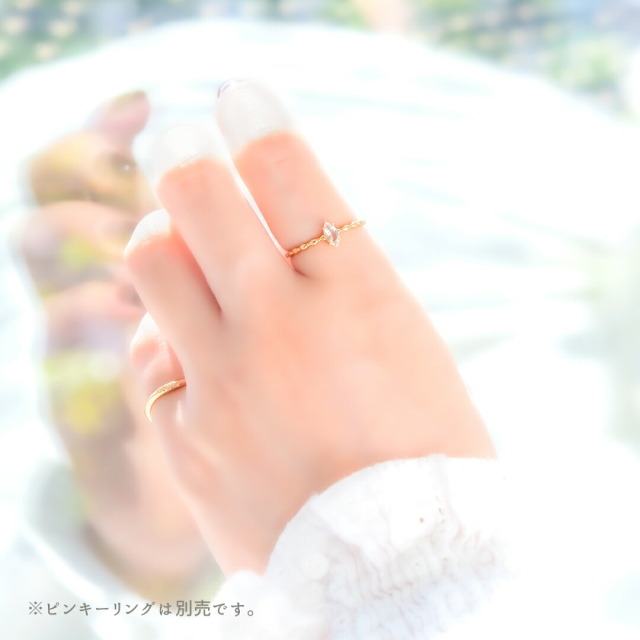 K18 YG イエローゴールド リング □ 14号 アクアマリン 4.6g  