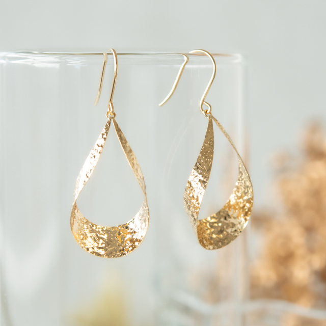 アメジスト 雫 フック ピアス ジプシーピアス 18k K18 イエロー  