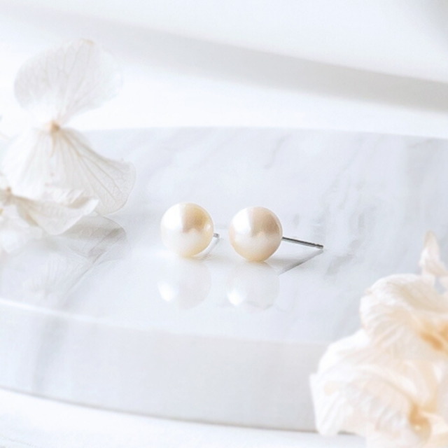 ピアス プラチナ900 本真珠 アコヤパール 7.5～8mm (6月誕生石)(冠婚