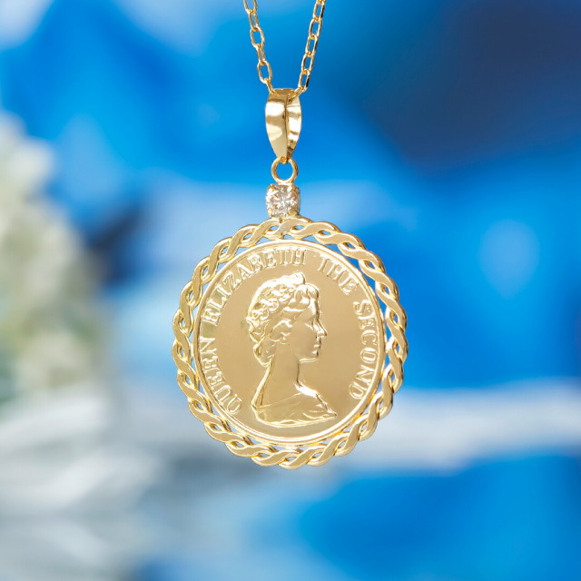 ネックレス K18イエローゴールド ダイヤモンド0.04ct(4月誕生石 