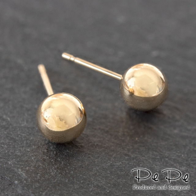 ピアス K18イエローゴールド 5ミリ丸玉 【6252300154】 アクセサリー 