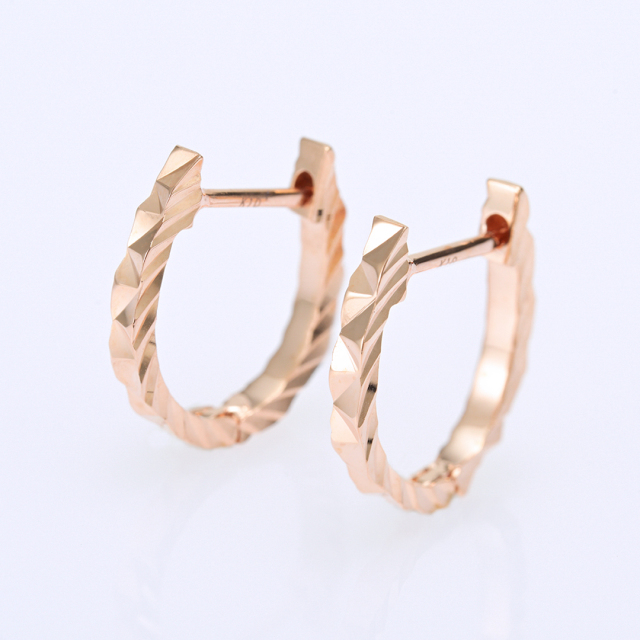 中折れピアス K10ピンクゴールド (地金)(フープピアス)[9451400104]