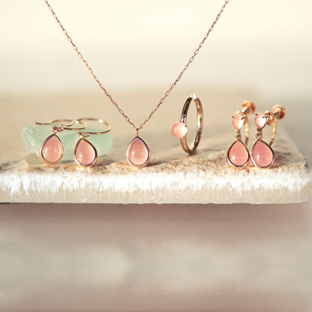 STONE HENgE コネクション 14K ローズゴールド 片耳 イヤーカフ 片方】イヤーカフ K10ピンクゴールド 北海道産インカローズ(JL