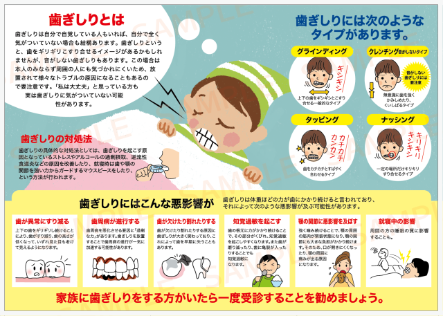 歯ぎしりリーフレット中面