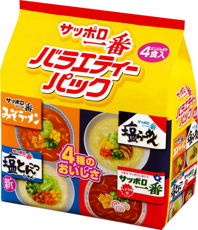 サッポロ一番 ミニどんぶり バラエティーパック 4食入X6パック(24食入り) (通常パッケージ）