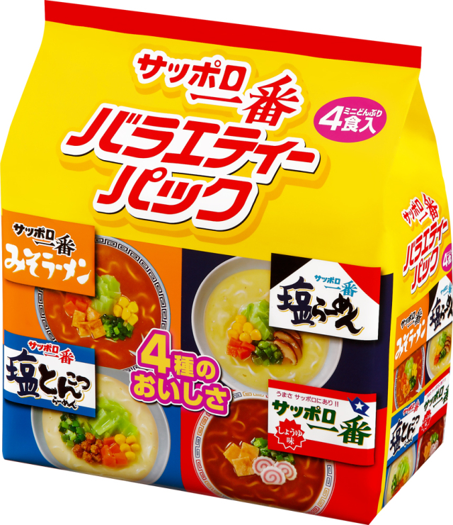 サッポロ一番 ミニどんぶり バラエティーパック 4食入X6パック(24食入り) (通常パッケージ）