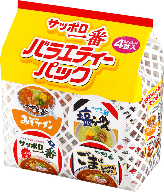 サッポロ一番 ミニどんぶり バラエティーパック 4食入X6パック(24食入り) (通常パッケージ）