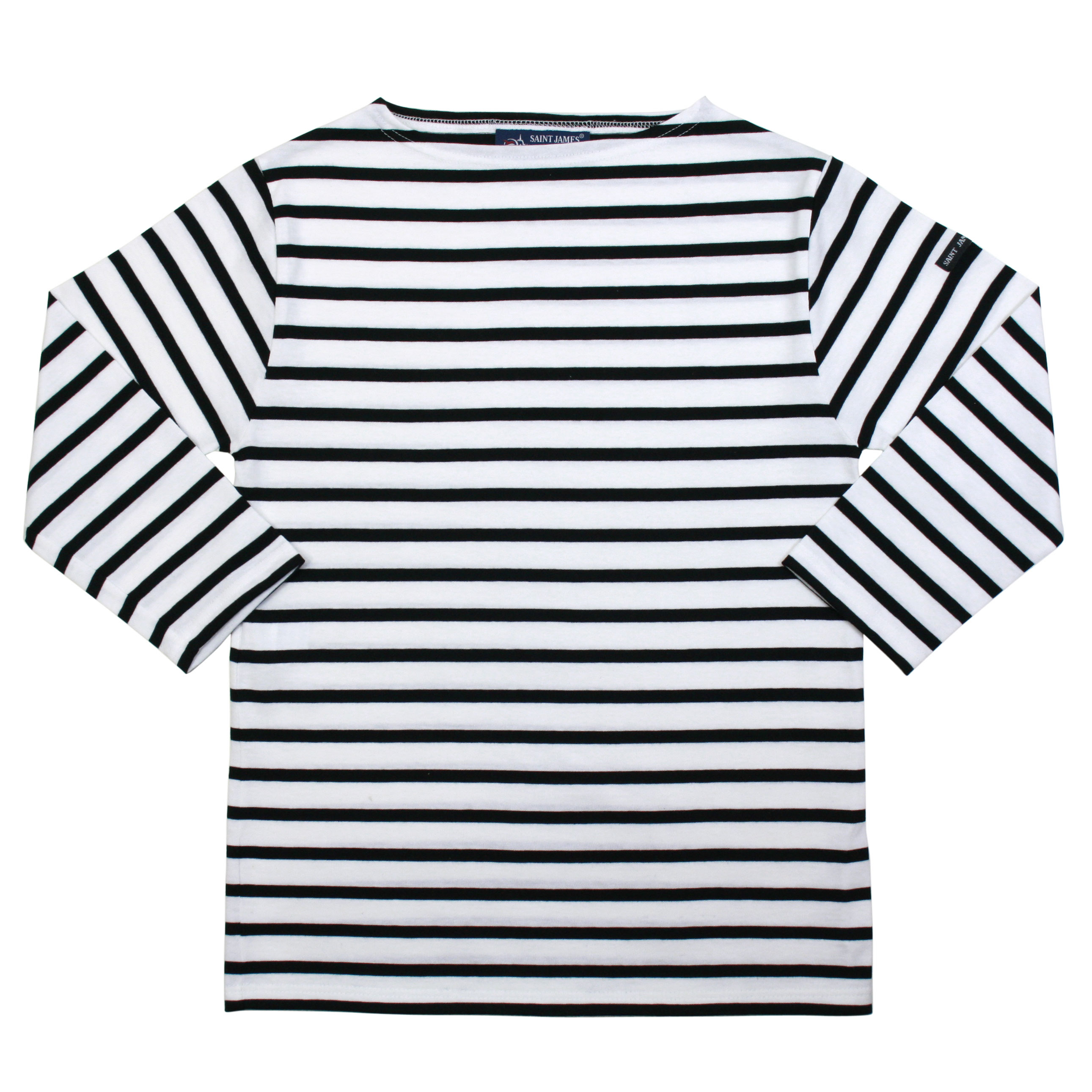 【美品】セントジェームス/ モーレ七分袖/ NEIGE/MARINE /T6 モーレ七分袖［白／マリン］：セントジェームス