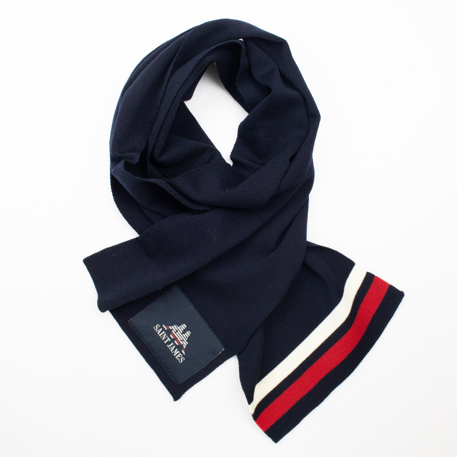 ニットマフラー SAINT JAMES×Kappa KNIT MUFFLER［ネイビー］