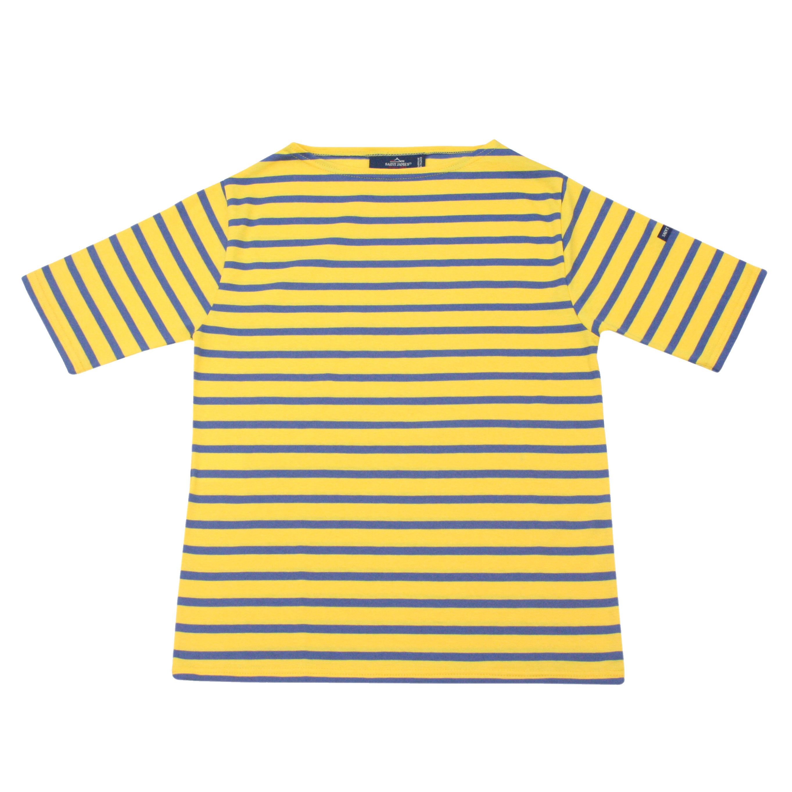 【美品】SAINT JAMES ピリアック　黄／ブルー　ボーダーシャツ　T4 SAINT JAMES セントジェームス ピリアック ボーダー シャツ