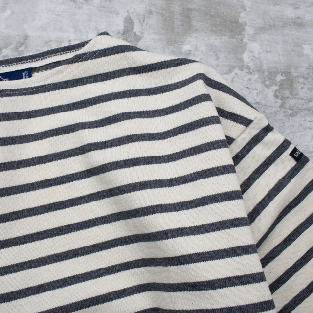 SAINT JAMES 長袖ドロップショルダー ECRU［生成り］ 長袖ドロップショルダー［白/ジーンズブルー］：セントジェームス