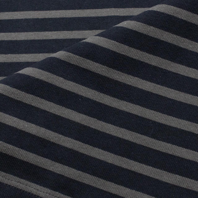 長袖ドロップショルダー［黒/ウォッシュグレー］：セントジェームス