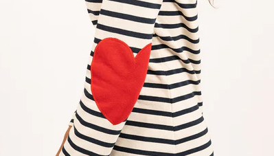 ウェッソン ハートエルボーパッチ ECRU/MARINE生成りマリン赤 ウェッソン［ハートエルボーパッチ］［生成り/マリン(赤