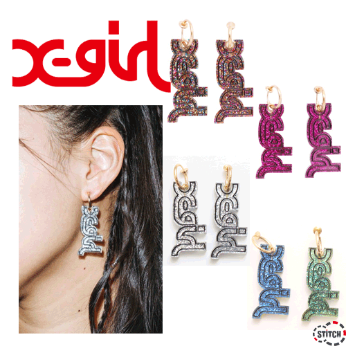 X Girl エックスガール Mills Logo Holder Ear Clips イヤリング レディース Xgirl正規販売店