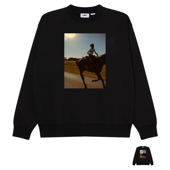 OBEY OBEY TRIAL RIDE CREWNECK 112864538 正規取扱店