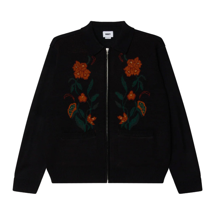 OBEY オベイ OBEY FLORAL ZIP CARDIGAN 151010041 フローラルジップカーディガン メンズ 正規取扱店
