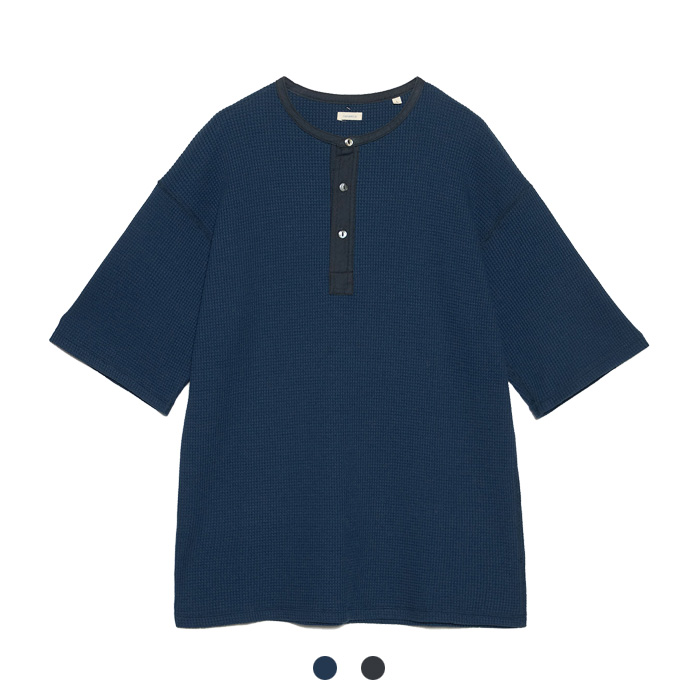 nanamica Henry Neck Thermal Sweat Tee (S25SH104) メンズ ヘンリーネックサーマルTシャツ