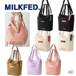 Milkfed ミルクフェド Bar And Under Logo Big Canvas Bag キャンバストートバッグ レディース 正規