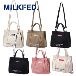 Milkfed ミルクフェド Bar And Under Logo 2way Tote 2wayトートバッグ サイズ収納可能 レディース 正規販売店 Milkfed ミルクフェド Bar And Under Logo 2way Tote 2wayトートバッグ サイズ収納可能 レディース 正規販売店