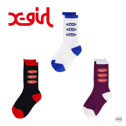 X Girl エックスガール Oval Logo Rib Socks オーバルロゴ リブ ソックス 靴下 レディース 22 24cm Xgirl正規取扱店