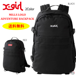 X-girl エックスガール MILLS LOGO ADVENTURE BACKPACK 105225053002  