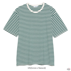 やむだnanamica cool maxストライプ Tシャツ Lサイズ nanamica クールマックス ストライプ ジャージー ティー, Black
