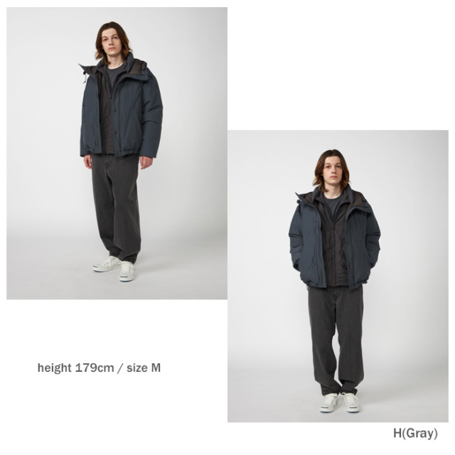 ノースフェイスパープルレーベル　マウンテンショート ダウンジャケット グレー S mens|womens】 THE NORTH FACE Purple Label ザ・ノース・フェイス