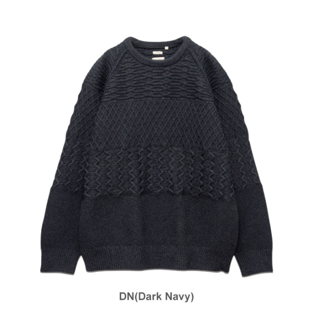 M 紺　黒　ナナミカ　nanamica　クルーネックセーター　S25FJ014 nanamica ナナミカ Crew Neck Sweater S25FJ014 クルー ネック