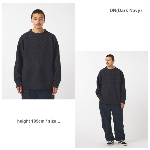M 紺　黒　ナナミカ　nanamica　クルーネックセーター　S25FJ014 nanamica ナナミカ Crew Neck Sweater S25FJ014 クルー ネック