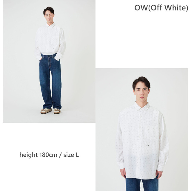 nanamica Regular Collar Dot Wind Shirt S26FG063 メンズ ドット