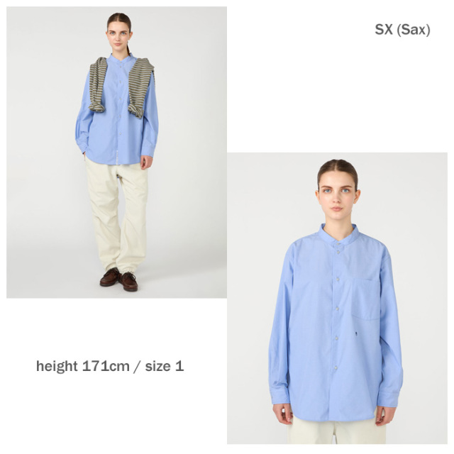 mens/womens】 nanamica ナナミカ Band Collar Wind Shirt S26SG084