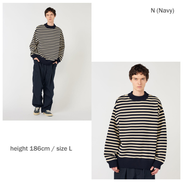 nanamica ナナミカ Mock Neck Stripe Sweater S26SJ006 モックネック
