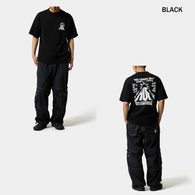 HUF ハフ EUPHORIC UNITY TEE TS02450 BLACK 半袖Tシャツ メンズ