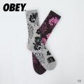 OBEY オベイ LA RUE SOCK 100260180 ラルーソックス 靴下 グレー ブラウン 柄 メンズ ストリート 正規取扱店