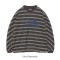 ノースフェイスパープル ビッグロゴ BIG LOGO ロンティー 長袖Tシャツ ボーダー