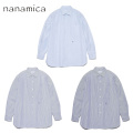 nanamica ナナミカ Regular Collar Stripe Wind Shirt SUGF362 レギュラーカラーストライプウィンドシャツ メンズ長袖 ロゴ刺繍 正規取扱店