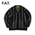F.A.T. THUNDAGAN F32420-KN03 BLACK ストライプモエアカーディガン メンズ 正規取扱店