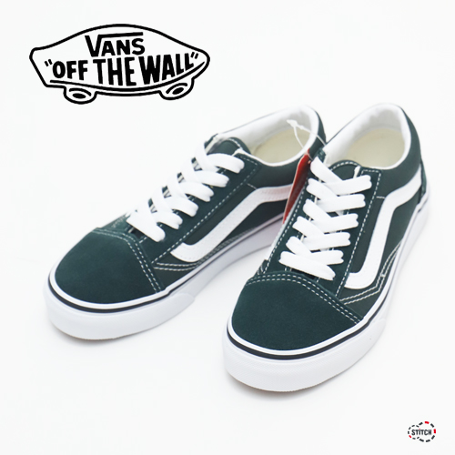 Vans Kids ヴァンズ キッズ Old Skool Vn000w9tqsu オールドスクール Scarab True White グリーン 靴 バンズ スニーカー 19cm 21cm 22cm ストリート スケート 正規販売店