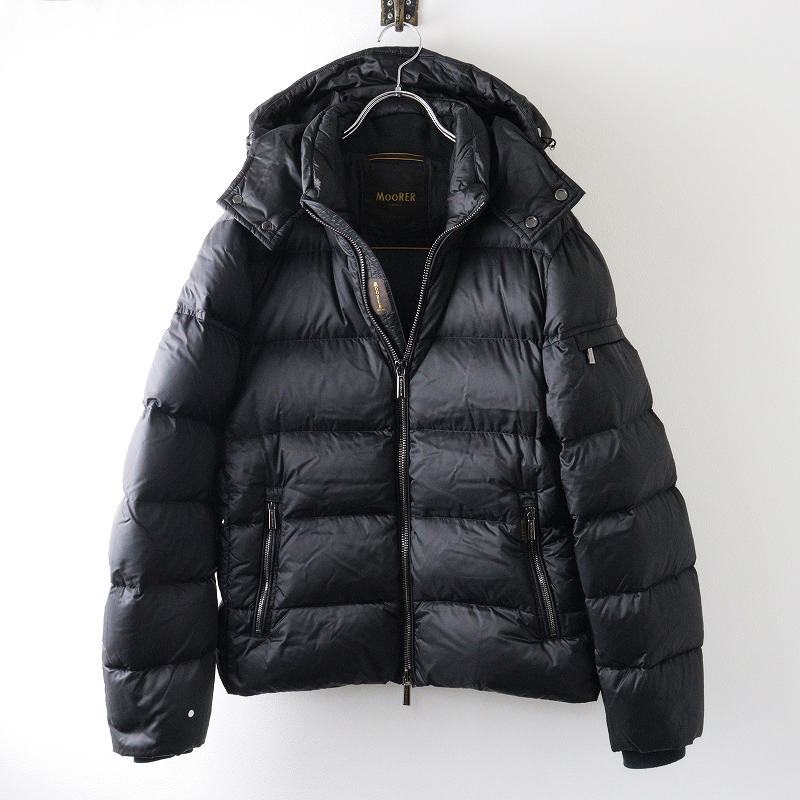 MOORER ブラック ダウンジャケット 専用 メンズ ムーレー MOORER BRETT-SH アクアシリーズ 撥水加工